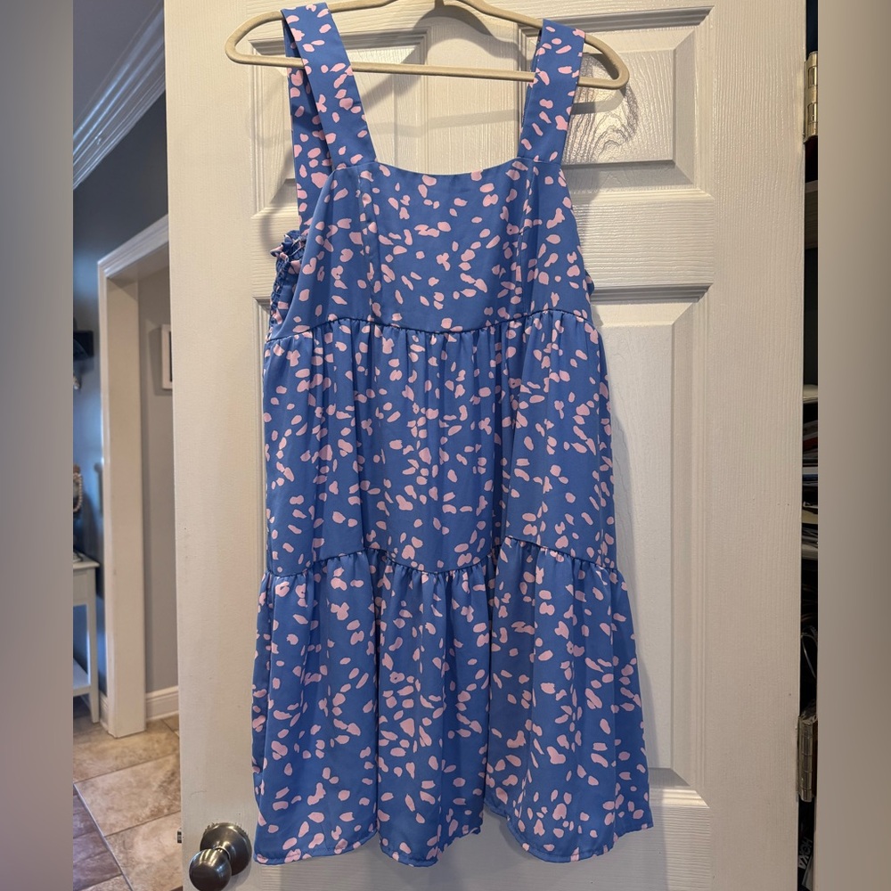 Adrienne Blue and Pink Mini Dress